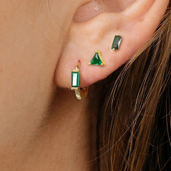 Cercei de urechi pătrate cu diamant, stil geometric, cupru, pentru femei