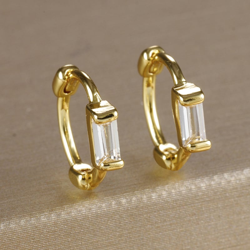 Cercei de urechi pătrate cu diamant, stil geometric, cupru, pentru femei