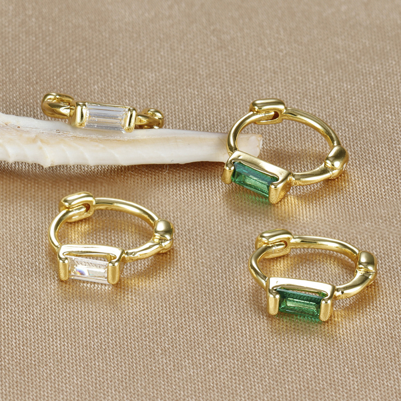 Cercei de urechi pătrate cu diamant, stil geometric, cupru, pentru femei