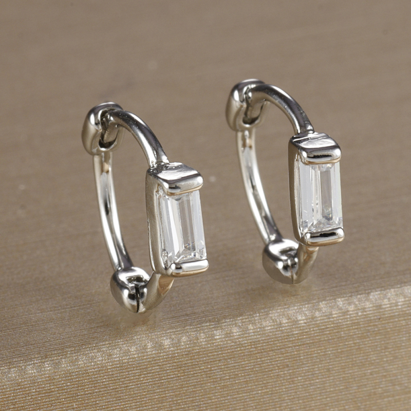 Cercei de urechi pătrate cu diamant, stil geometric, cupru, pentru femei