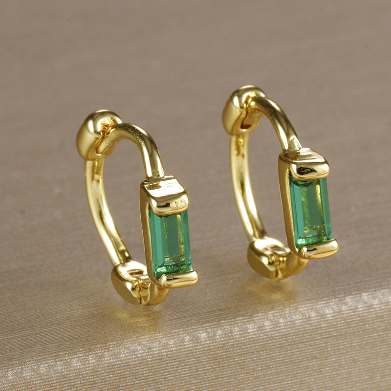 Cercei de urechi pătrate cu diamant, stil geometric, cupru, pentru femei