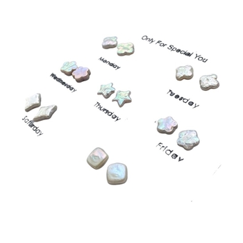 925 hõbedast kõrvarõngad looduslike mageveepärlitega, motiivid: täht, neljalehe klaver, ploomiõied, barokk helmikesed, käsitöö