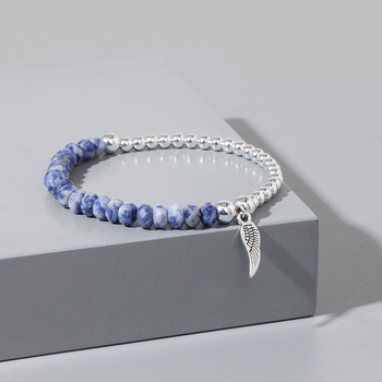 Гривна от агат с висулка под формата на лист, ръчно изработена, унисекс с оригинален дизайн