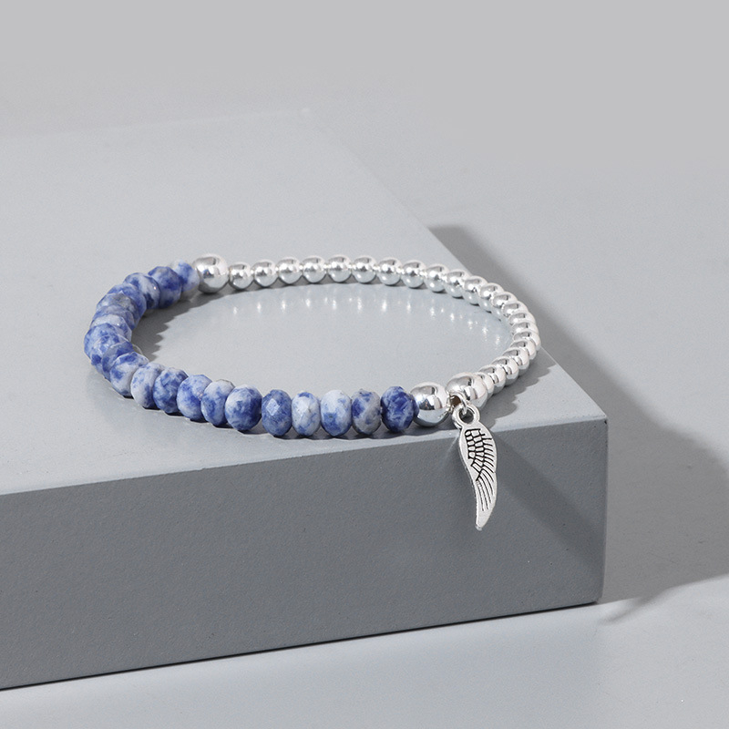 Гривна от агат с висулка под формата на лист, ръчно изработена, унисекс с оригинален дизайн