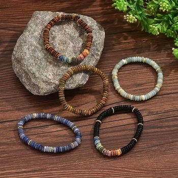 Brățară, lucrată manual, mărgele geometrice din cristal artificial, unisex, cadou ideal pentru aniversare, lansare primăvara 2025