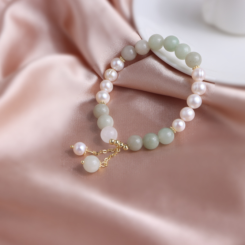 Ръчно изработена гривна от прясна морска перла и мънисти Тианшан, геометричен дизайн, женски корейски стил