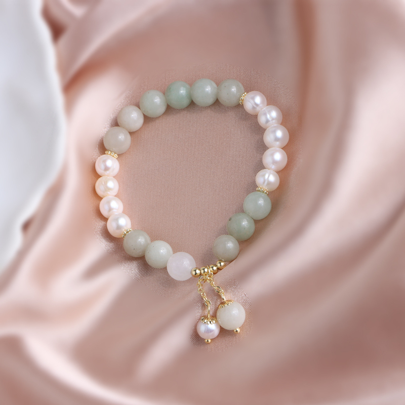 Ръчно изработена гривна от прясна морска перла и мънисти Тианшан, геометричен дизайн, женски корейски стил