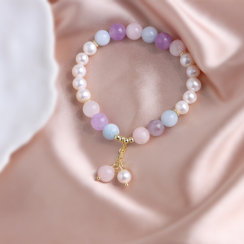 Ръчно изработена гривна от прясна морска перла и мънисти Тианшан, геометричен дизайн, женски корейски стил