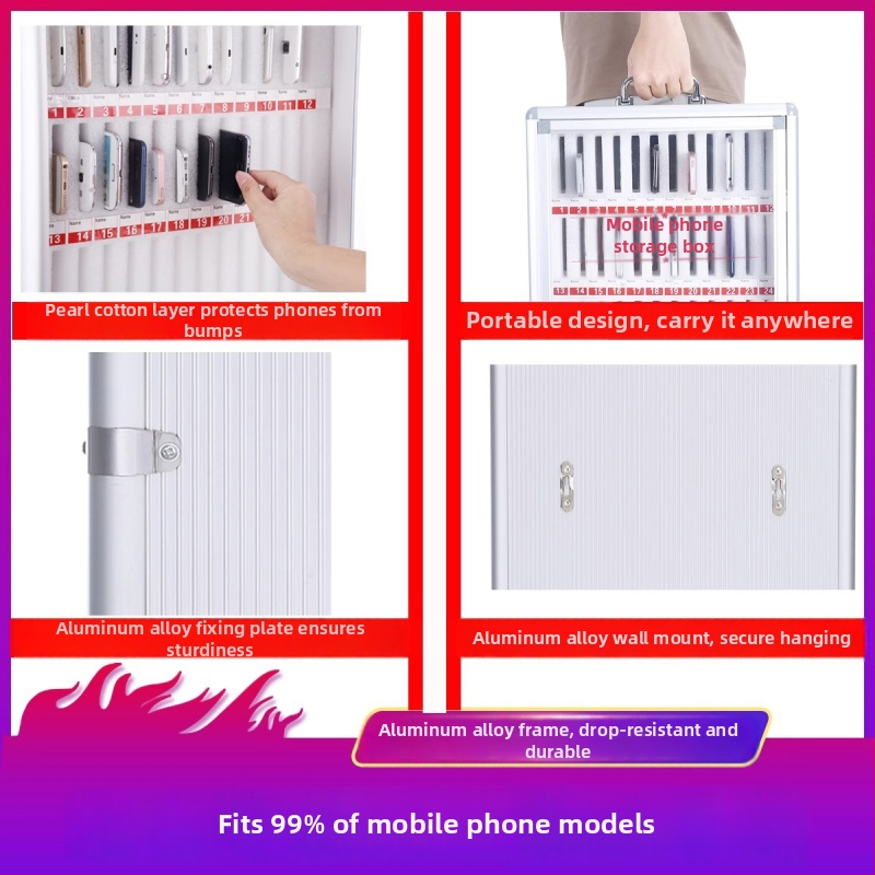 Zeju метален шкаф за съхранение на мобилни телефони със печат на лого и персонализация, IP авторизирано (Preppy)