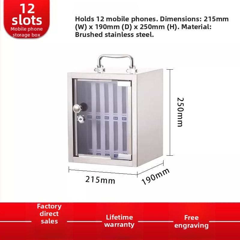 Zeju metāla mobilā telefona uzglabāšanas skapis ar logotipa drukāšanu un pielāgošanu, IP apstiprināts (Preppy)