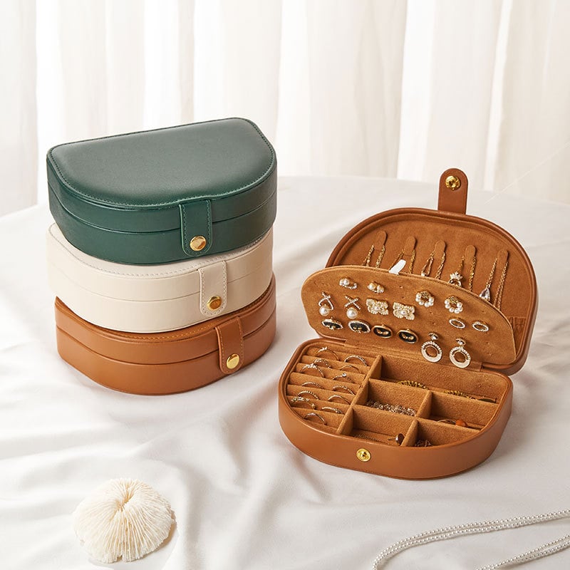 Odinė kelioninė papuošalų dėžutė, retro įkvėpimas, modelis Msy2025-1027, tvirtas korpusas, vientisas raštas