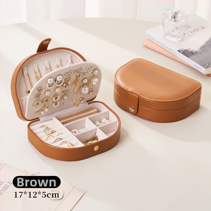 Ādas ceļojumu rotaslietu uzglabāšanas kastīte, vintage iedvesma, modelis Msy2025-1027, stingra konstrukcija, vienveidīgs raksts