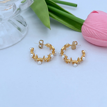 Ženski set nakita: morski motiv s rhinestones, metalni elementi, ogrlica s lancem od perlica, naušnice, prsten i narukvica