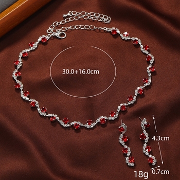 Duohan ötvözet nyaklánc és fülbevaló szett diamantas bevonat; klasszikus lánc; medál anyaga: rozsdamentes acél