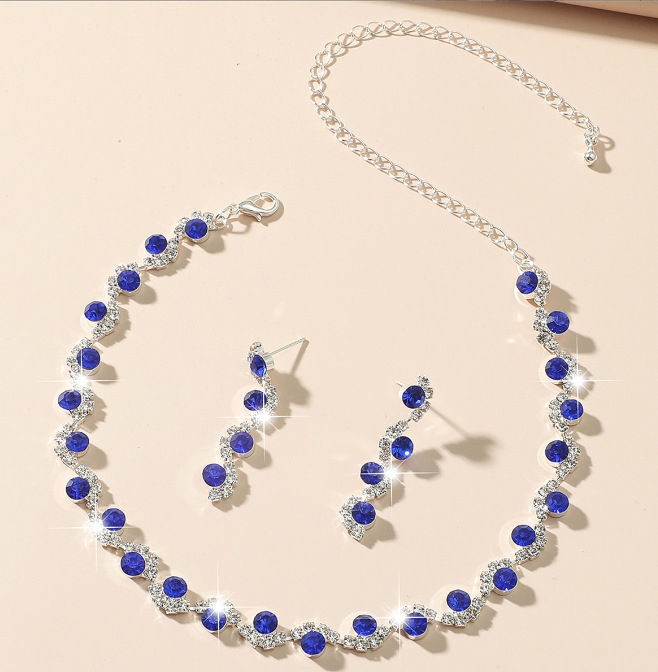 Duohan ötvözet nyaklánc és fülbevaló szett diamantas bevonat; klasszikus lánc; medál anyaga: rozsdamentes acél