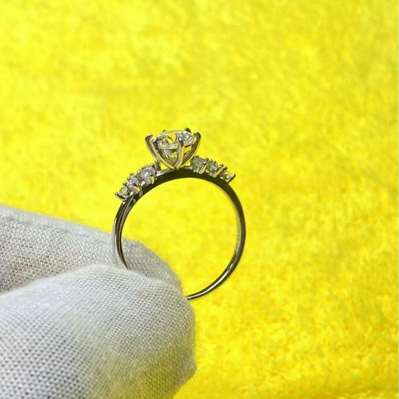 [Berlin Love Letter] S925 srebro s platinskim premazom, D boja kultivirani moissanitni prsten za žene, blagi luksuz i visokokvalitetan dojam