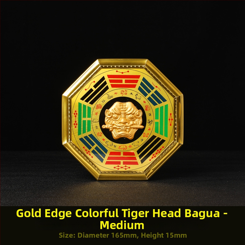 Bagua Tai Či karājas kulons ar tīģa galvu - Materiāls: koks un alumīnija plāksne; Kategorija: Bagua; Reliģija: taoisms; Neto svars: 0,14 kg; Zīmols: Jinlun Craftsmanship