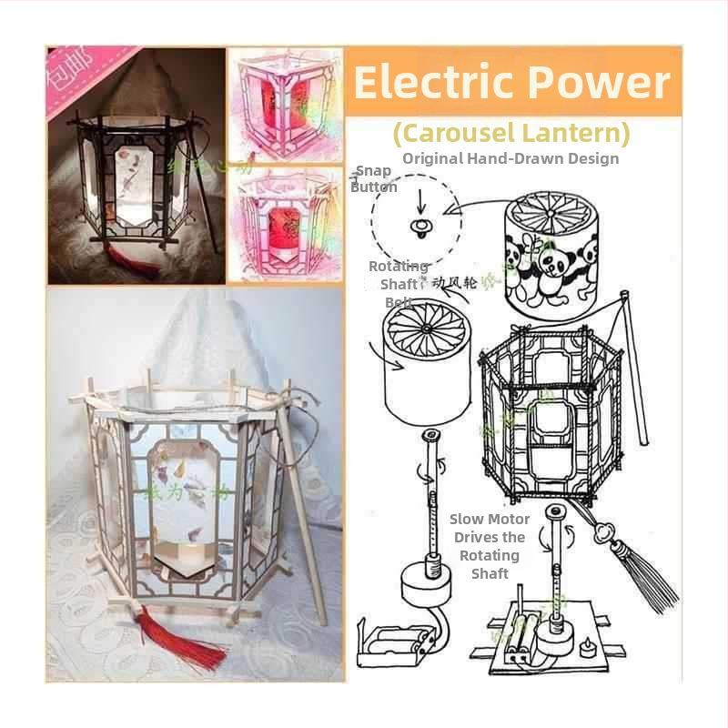 Φανάρι με περιστρεφόμενο μηχανισμό και ηλεκτροκινητήρα – κιτ DIY για οικογένεια, με σχέδιο χειροποίητου βασιλικού φαναριού