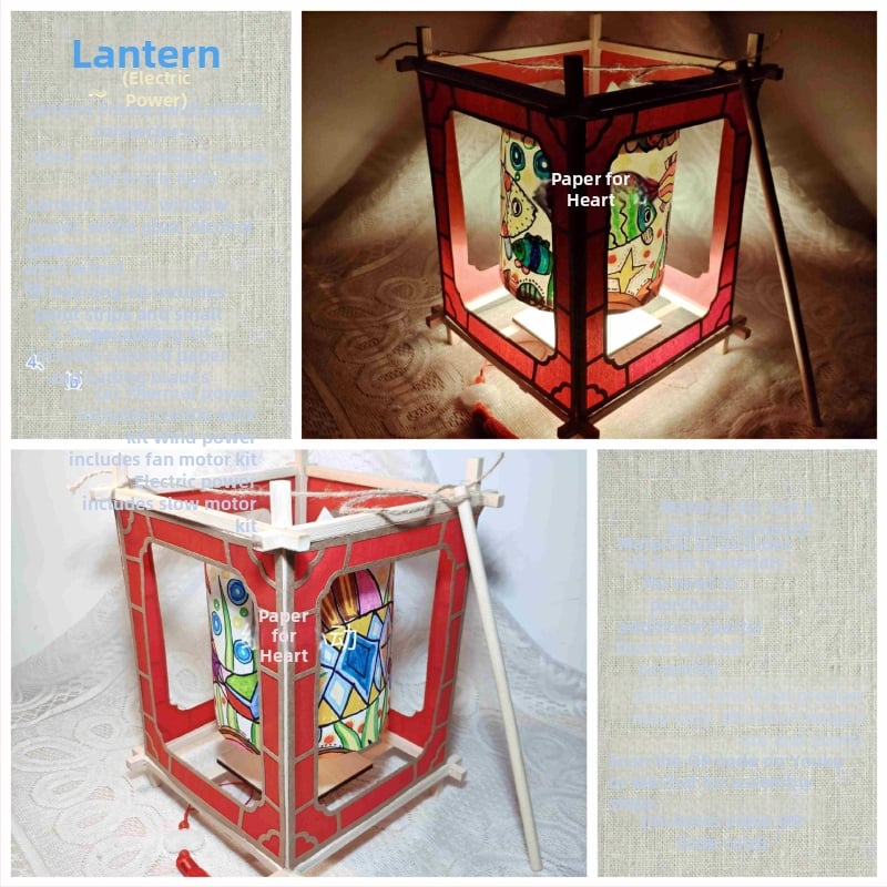 Φανάρι με περιστρεφόμενο μηχανισμό και ηλεκτροκινητήρα – κιτ DIY για οικογένεια, με σχέδιο χειροποίητου βασιλικού φαναριού