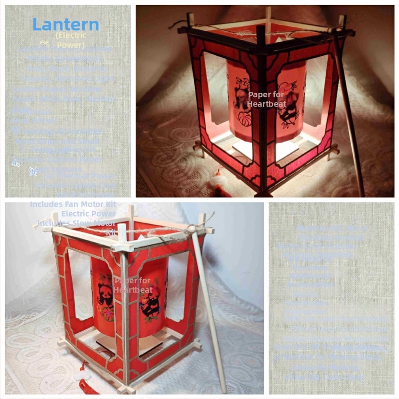 Φανάρι με περιστρεφόμενο μηχανισμό και ηλεκτροκινητήρα – κιτ DIY για οικογένεια, με σχέδιο χειροποίητου βασιλικού φαναριού