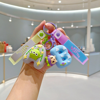 Silikonski privjesak za ključeve u karikaturalnom stilu, prilagodljiv za ruksak, poklon