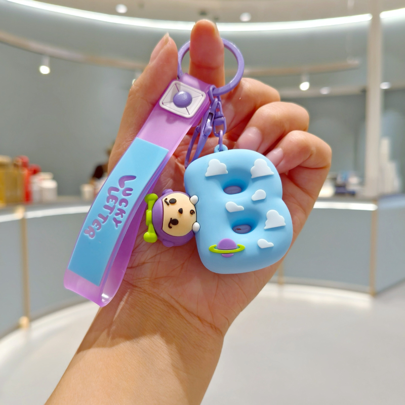 Silikonski privjesak za ključeve u karikaturalnom stilu, prilagodljiv za ruksak, poklon