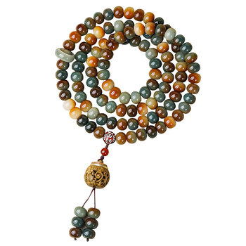 Férfi Bodhi gyökérből készült karkötő, 108 gyöngy, kínai stílusú