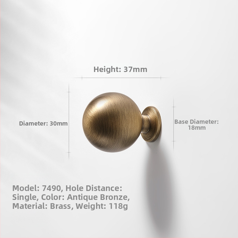 Gardrobes skapja rokturis, vara, CNC apstrāde, virsmas uzstādīšana, apaļš ar vienu caurumu