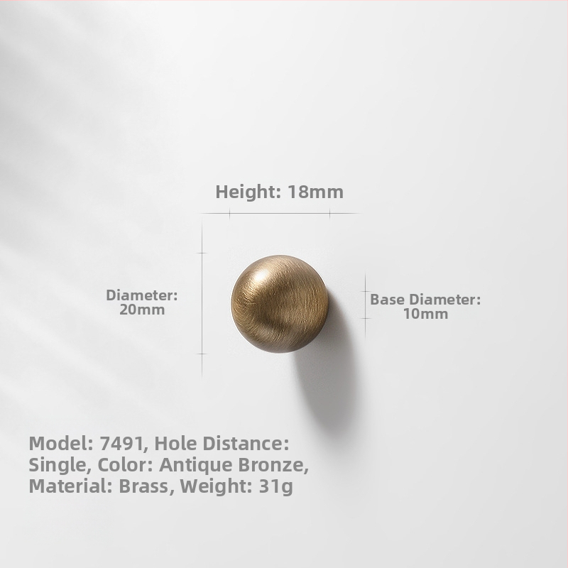 Gardrobes skapja rokturis, vara, CNC apstrāde, virsmas uzstādīšana, apaļš ar vienu caurumu