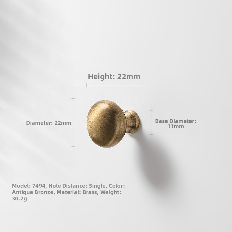 Gardrobes skapja rokturis, vara, CNC apstrāde, virsmas uzstādīšana, apaļš ar vienu caurumu