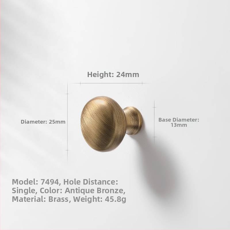 Gardrobes skapja rokturis, vara, CNC apstrāde, virsmas uzstādīšana, apaļš ar vienu caurumu