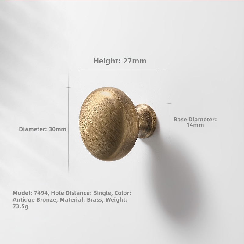 Gardrobes skapja rokturis, vara, CNC apstrāde, virsmas uzstādīšana, apaļš ar vienu caurumu