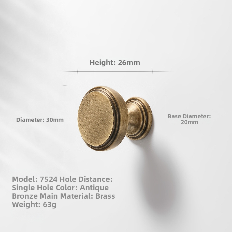 Gardrobes skapja rokturis, vara, CNC apstrāde, virsmas uzstādīšana, apaļš ar vienu caurumu