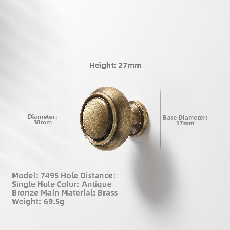 Gardrobes skapja rokturis, vara, CNC apstrāde, virsmas uzstādīšana, apaļš ar vienu caurumu