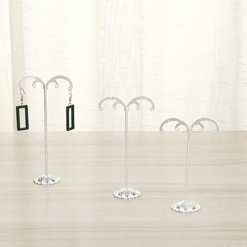 Metāla auskaru statīvs – trīsdaļīgs komplekts galda virsmai, auskaru displejs ar māksliniecisku dizainu