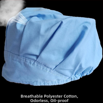 Baotou kapa za prehrambenu industriju – Prozirna pamuk-polyester, kupolasti vrh, prilagođeni logotip, za odrasle, sve sezone