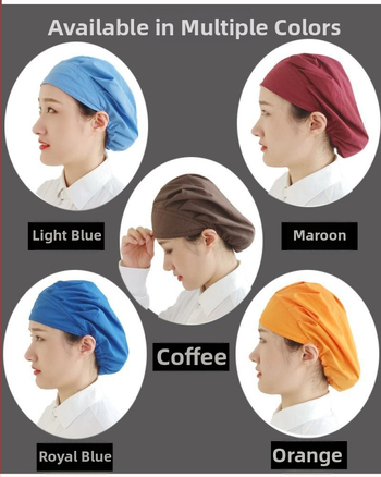 Baotou kapa za prehrambenu industriju – Prozirna pamuk-polyester, kupolasti vrh, prilagođeni logotip, za odrasle, sve sezone