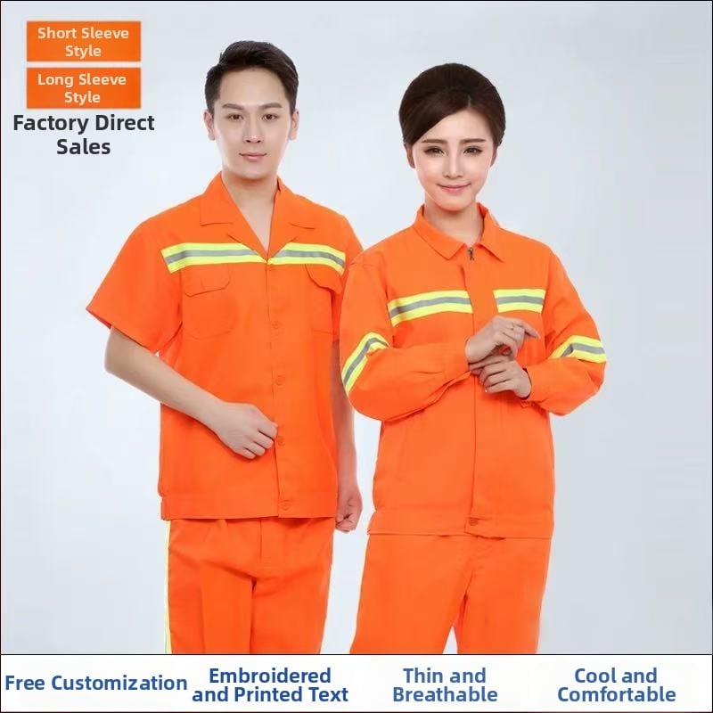 Sanitarinės darbo drabužių komplektas (viršus ir apatinius) kvėpuojantis, su atšvaitinėmis juostomis, atsparus dėvėjimuisi, anti-aukštai temperatūrai, keturiose sezonose, gamykloje/dirbtuvėse