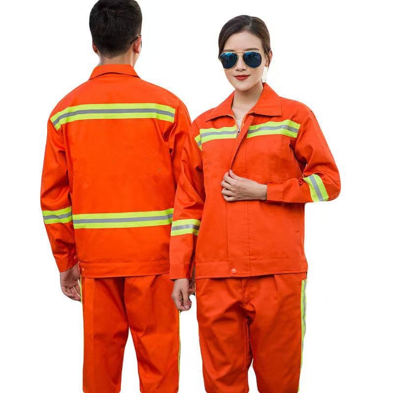 Sanitarinės darbo drabužių komplektas (viršus ir apatinius) kvėpuojantis, su atšvaitinėmis juostomis, atsparus dėvėjimuisi, anti-aukštai temperatūrai, keturiose sezonose, gamykloje/dirbtuvėse