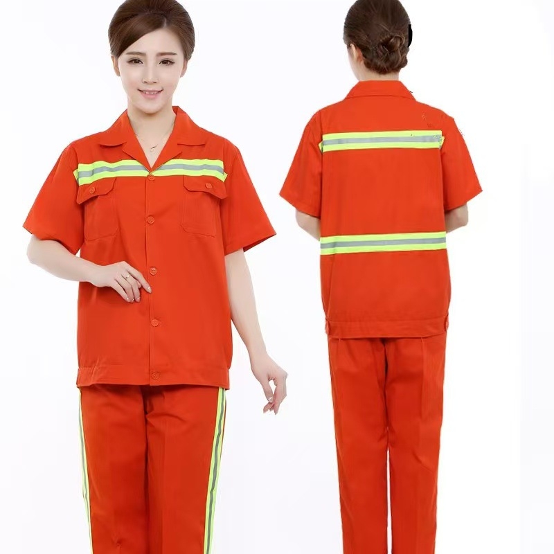 Sanitarinės darbo drabužių komplektas (viršus ir apatinius) kvėpuojantis, su atšvaitinėmis juostomis, atsparus dėvėjimuisi, anti-aukštai temperatūrai, keturiose sezonose, gamykloje/dirbtuvėse