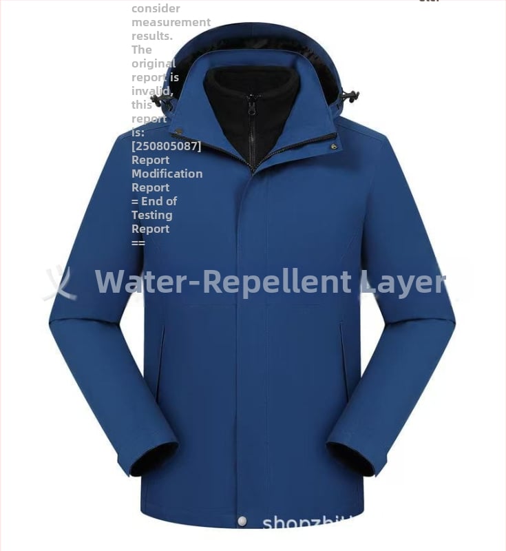 Trys viename striukė su nuimamamu gobtuvu ir logotipo spauda, poliesterio audinys, stovinti apykaklė, užtrauktukas, laisvas kirpimas