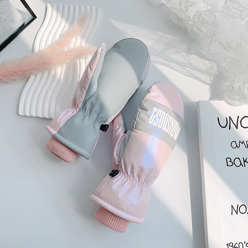 Női téli síkesztyűk – szélálló, vízálló, meleg hőszigetelés, koreai stílus, kültéri sportokra