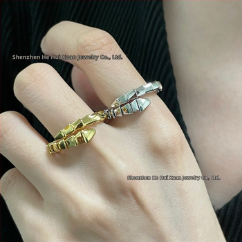 Čūskas formas gredzens no 925 sudraba, ar 18K rozā zelta pārklājumu, ar moissanītu, unisex, ģeometrisks dizains