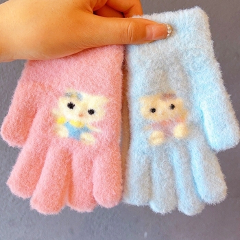 Παιδικές χειμερινές μιτίνες – ύφασμα, unisex, εκτύπωση σχεδίου, διατηρούν τη θερμότητα