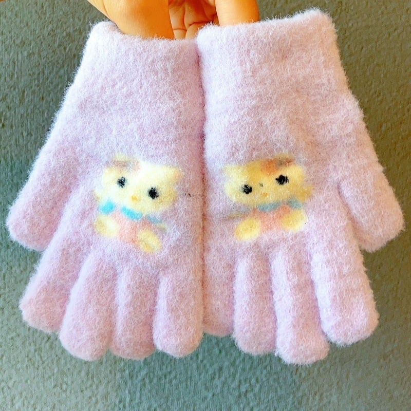 Παιδικές χειμερινές μιτίνες – ύφασμα, unisex, εκτύπωση σχεδίου, διατηρούν τη θερμότητα