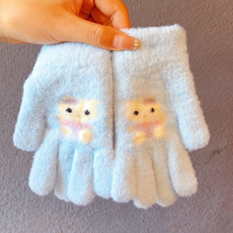 Παιδικές χειμερινές μιτίνες – ύφασμα, unisex, εκτύπωση σχεδίου, διατηρούν τη θερμότητα