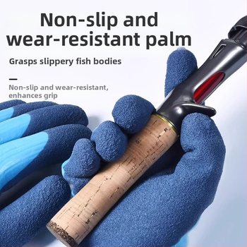 Lateksa gumijas cimdi makšķerēšanai un ražām – ūdensdrošas, izturīgas pret caurumiem, pret griezumu un pret ieduršanu, pieaugušo izmērs