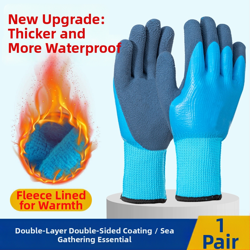 Lateksa gumijas cimdi makšķerēšanai un ražām – ūdensdrošas, izturīgas pret caurumiem, pret griezumu un pret ieduršanu, pieaugušo izmērs