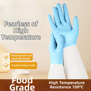 PVC virtuves cimdi, pārtikas kvalitāte, ūdensizturīgi, pret apdedzināšanos, ar augstu temperatūras izturību