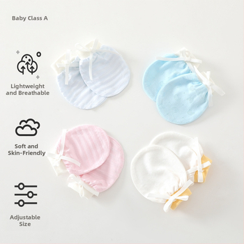 Unisex zīdaiņu cimdi pret skrāpējumiem, 95% kokvilna 5% elastāns, piemērots pavasarim, vasarai un rudenim, izlaidums vasarā 2025. gada